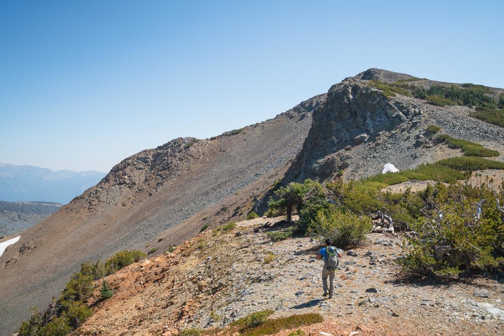 On the ridge below the summit