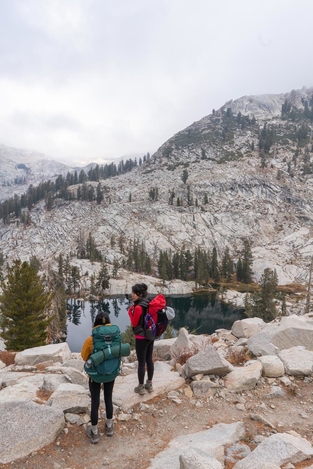 Looking down at Aster Lake