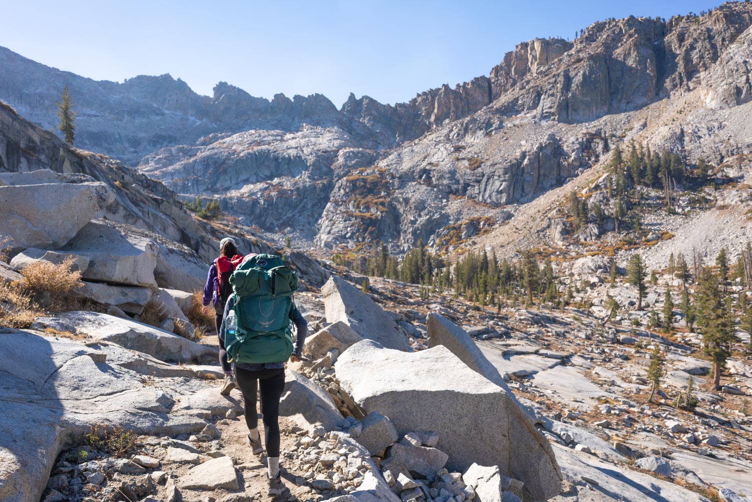 Hiking back towards Emerald Lake on the Lakes Trail