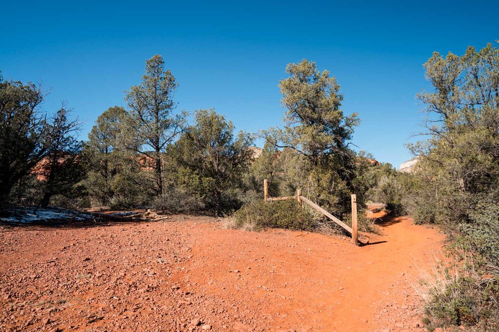 Main trail to the right, turn off on the left