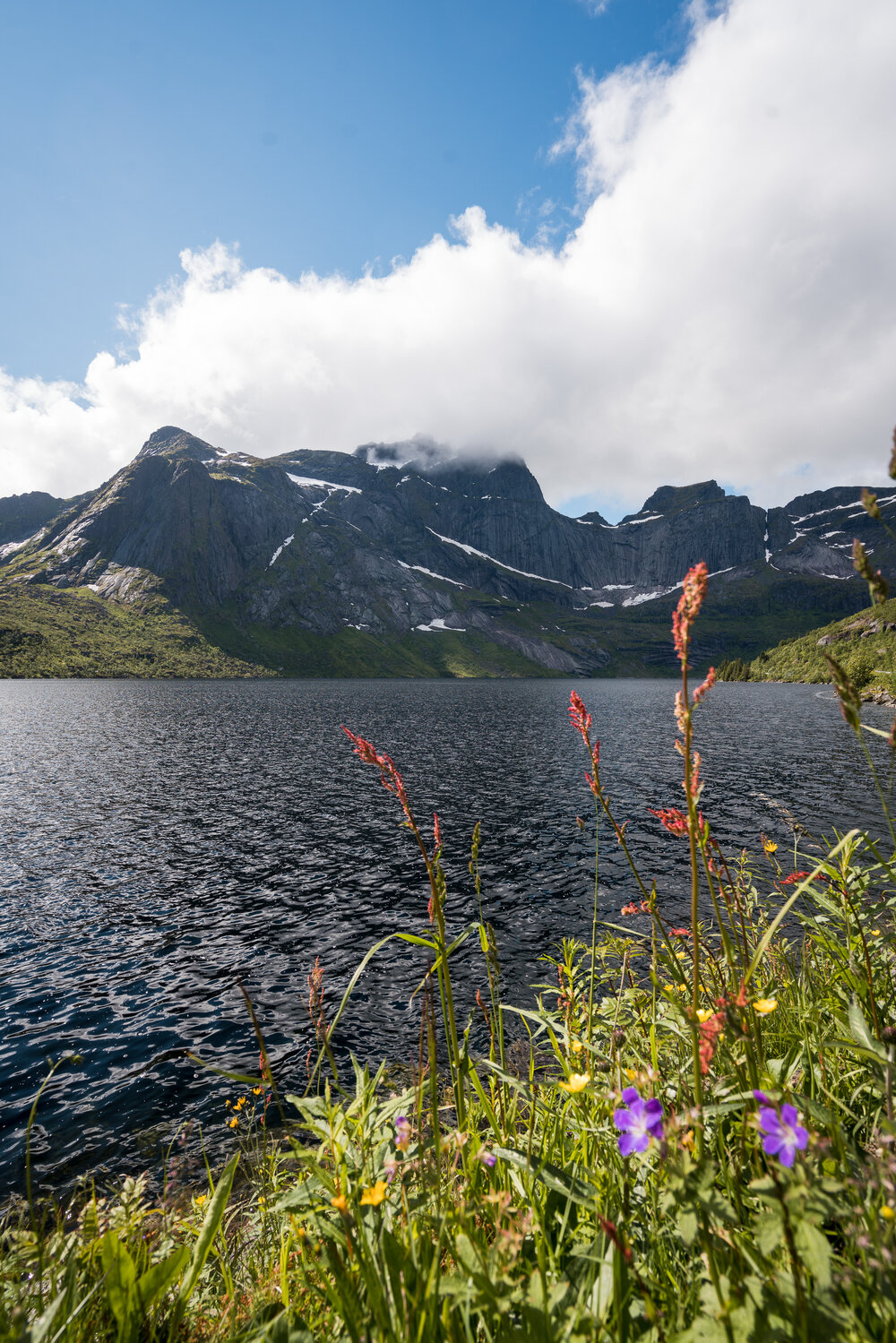 Storvatnet Lake in Lofoten, Norway