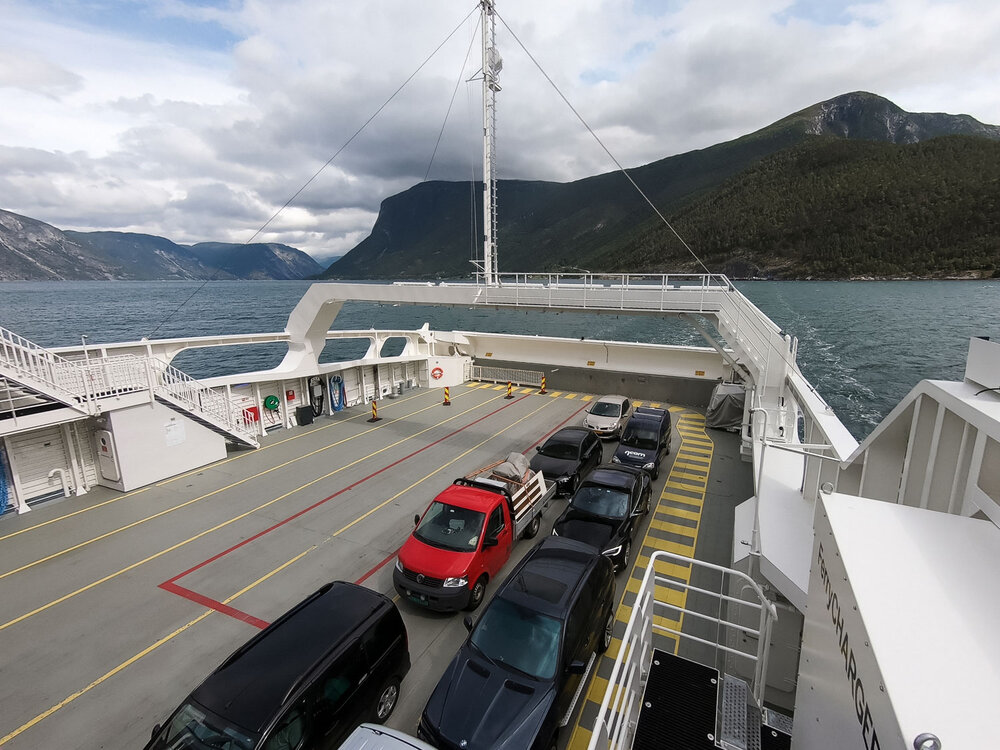 ferry crossing fjords in norway