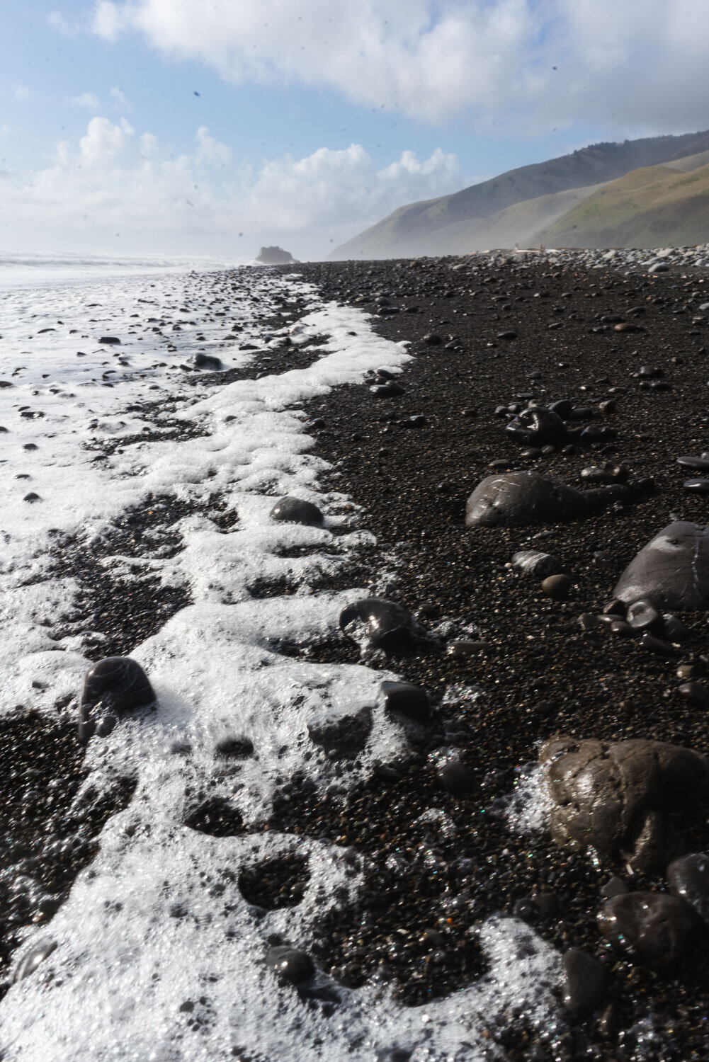 Black sand beach lost coast in California