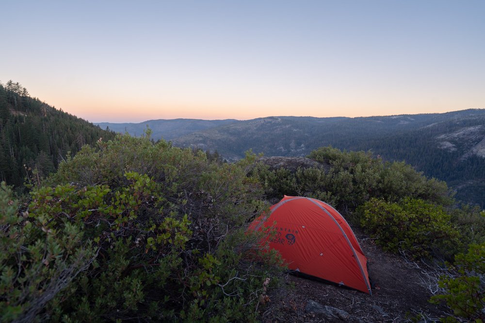 Camp spot along Pohono Trail from Tunnel View