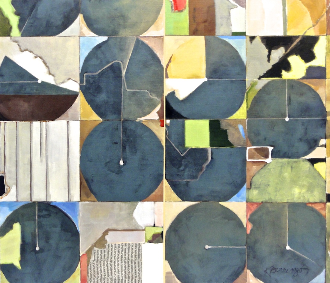 Exeter, acrylic and collage on linen, 26” x 30” (SOLD)