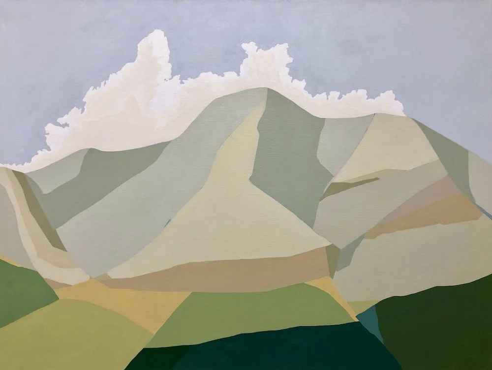 Mountain with Big Cloud, acrylic on linen, 36x48 inches (SOLD)