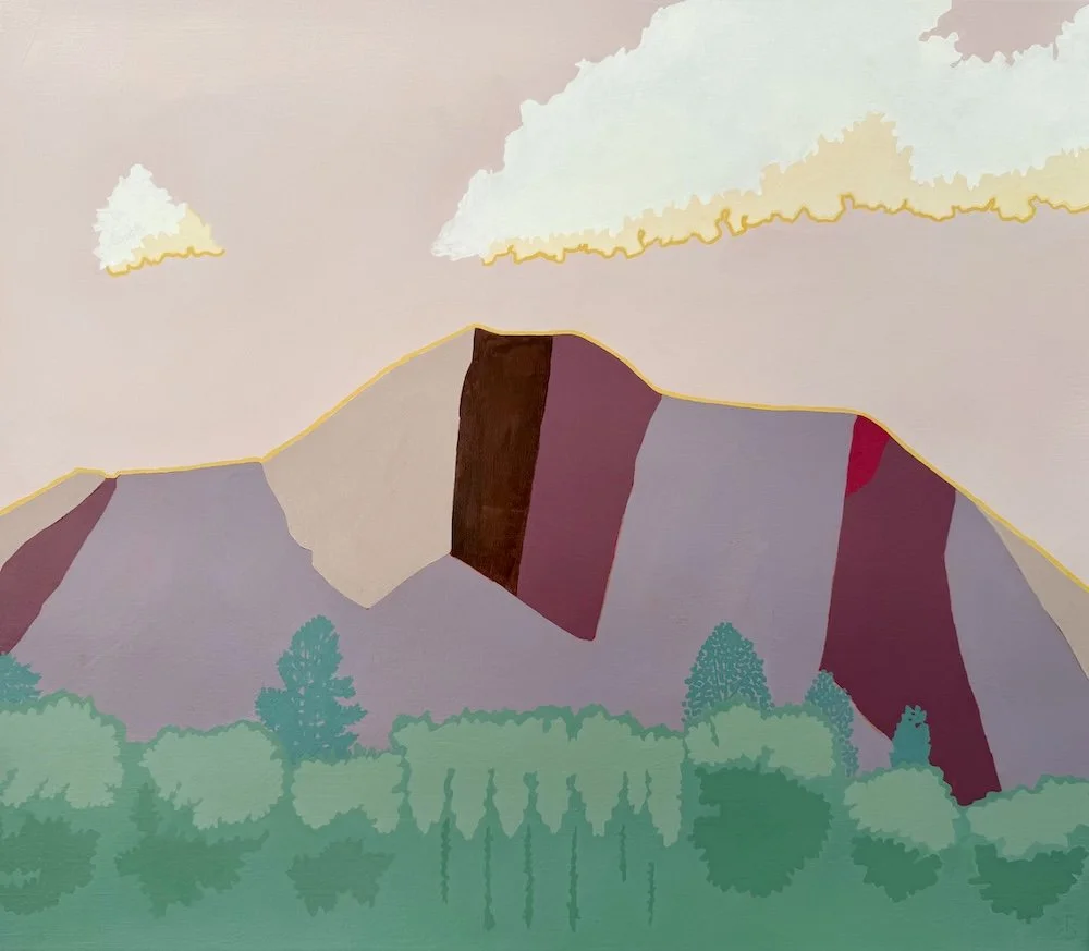 Mountain at Dusk, acrylic on linen, 28x32 inches (sold)
