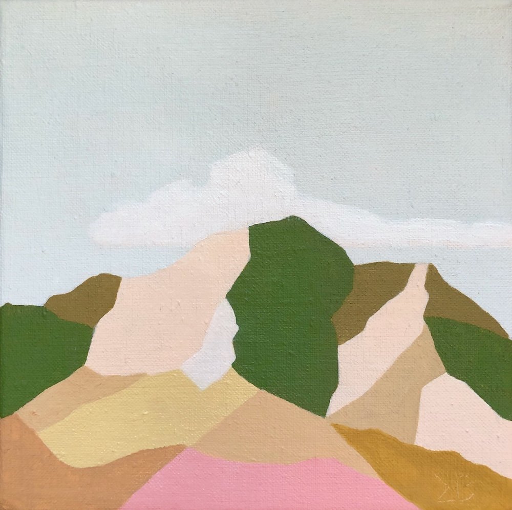 Mount Tamalpais, acrylic on linen, 6x6 in (SOLD)