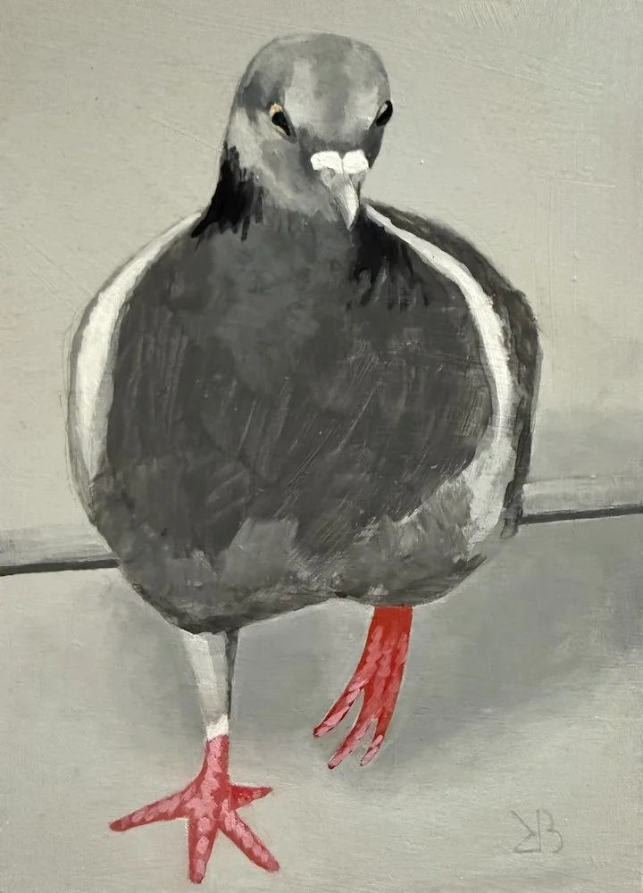 Pigeon, acrylic on panel, 7X5 inches (SOLD)