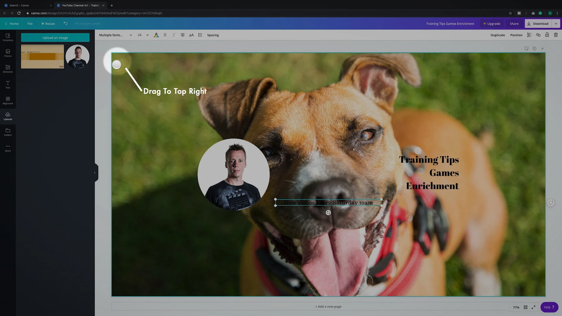 Drag your background image to the top left corner.