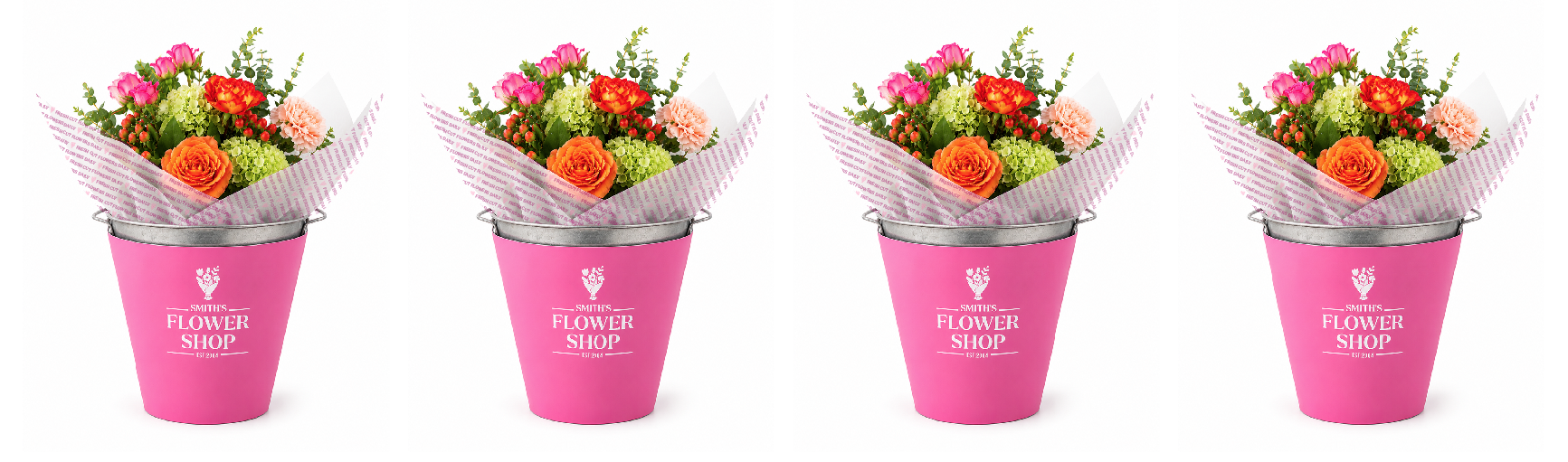 Smiths Flower Shop branded flower buckets