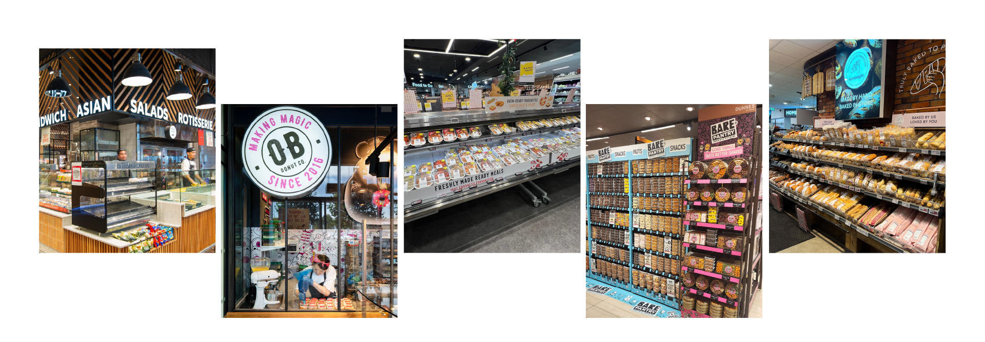 Retail branding and packaging design work by LMPP Studio across supermarket, food-to-go and in-store environments