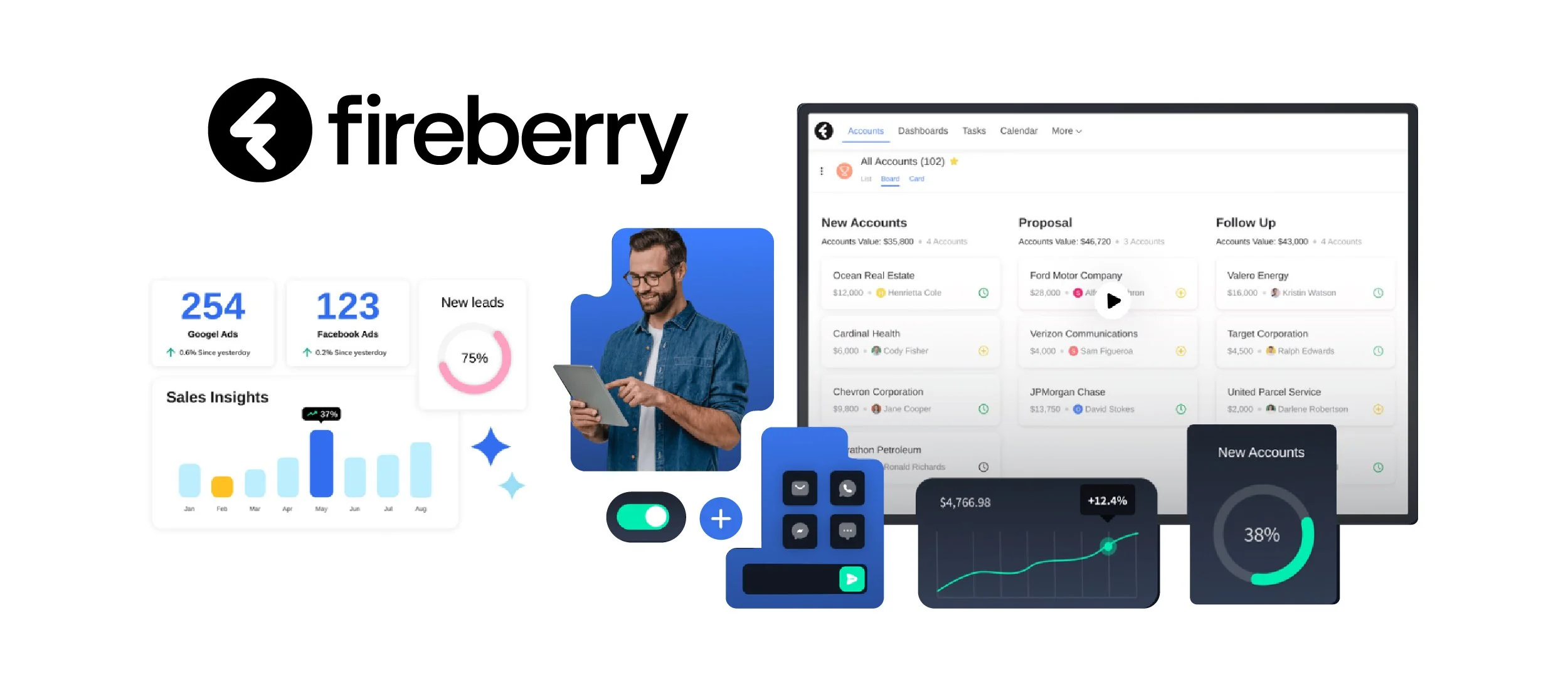 Fireberry logo and brand identity created by LMPP Studio — bold, circular monogram with modern digital styling.