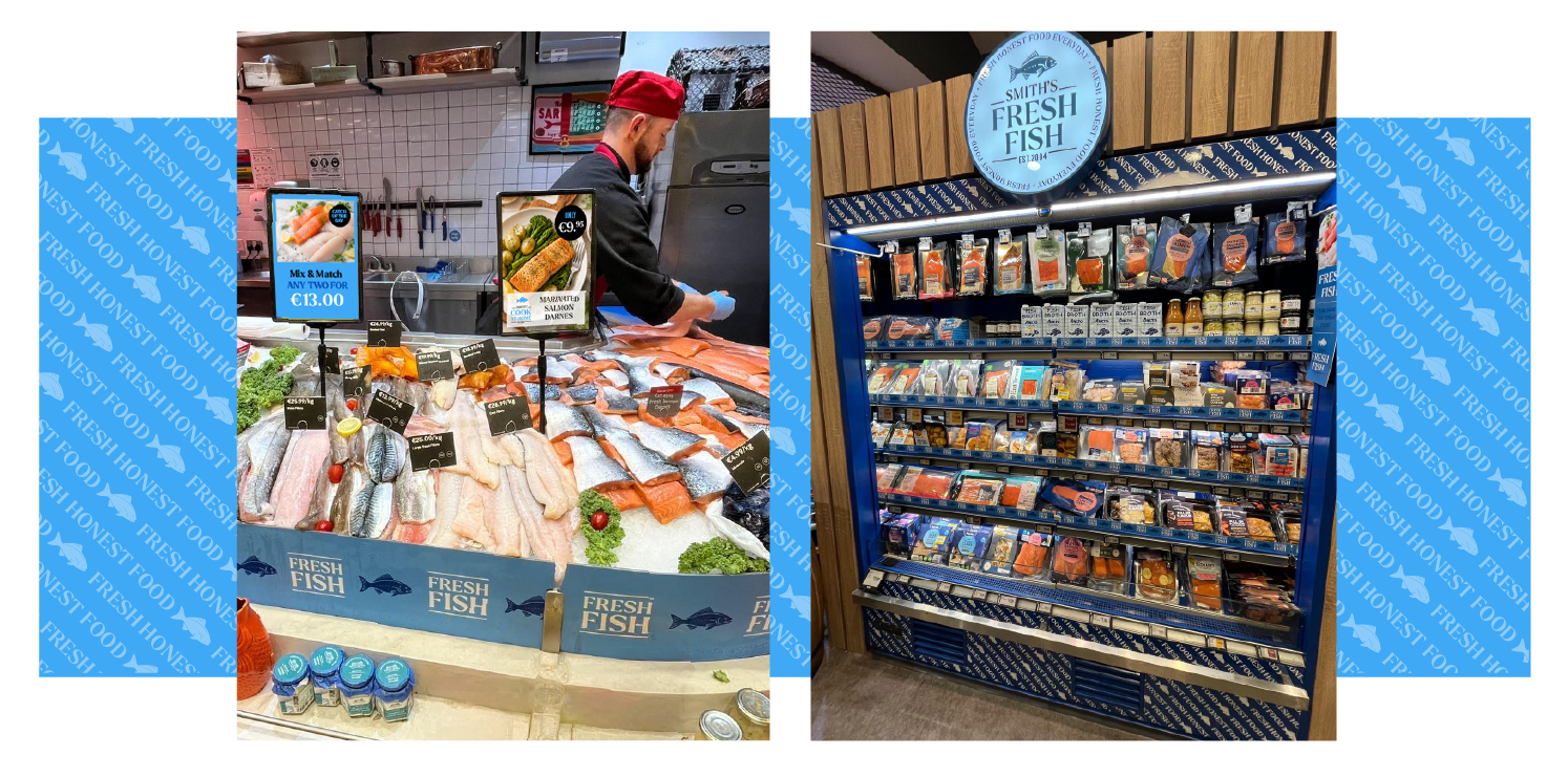 Smiths Fresh Fish branded counter