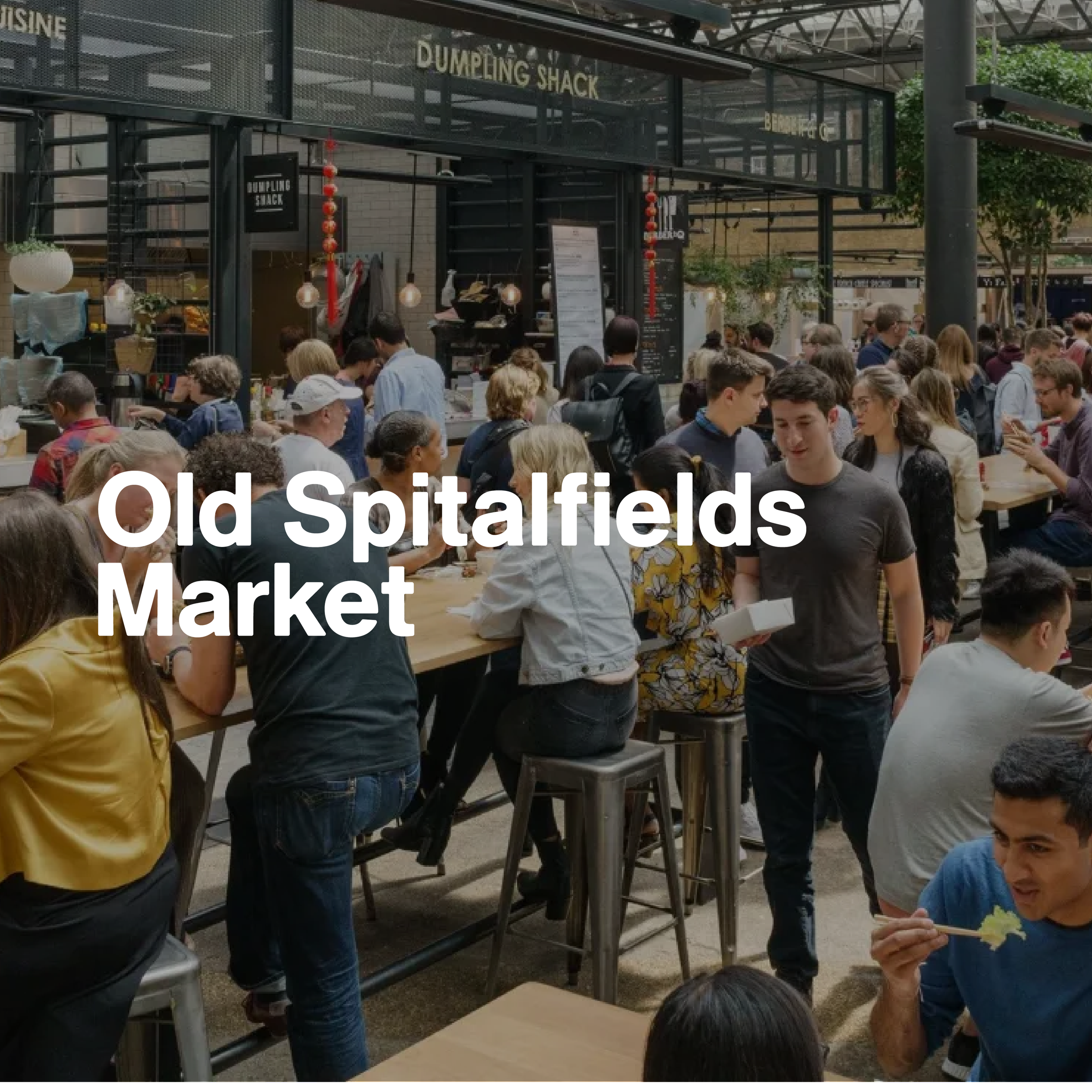 Old Spitalfields Market in London showing the vibrant food hall and retail environment design.