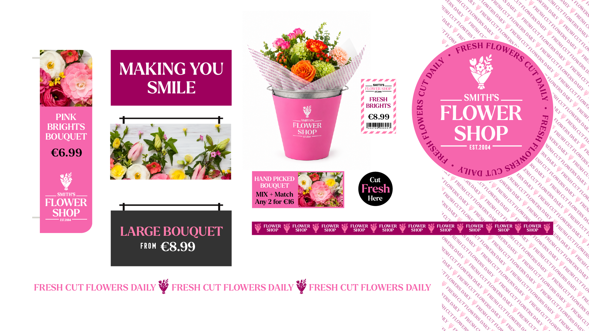 Overview of the Smiths Flower Shop branding system