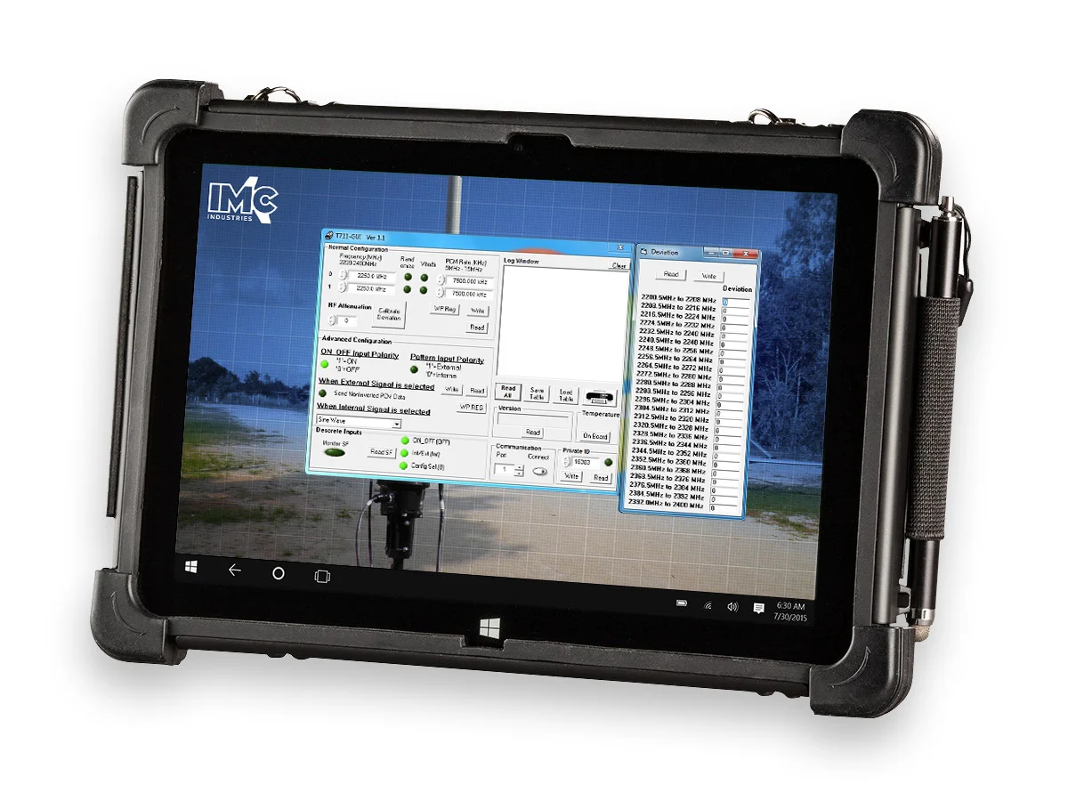 Operating frequency, bit rate and bandwidth are easily selected via GUI