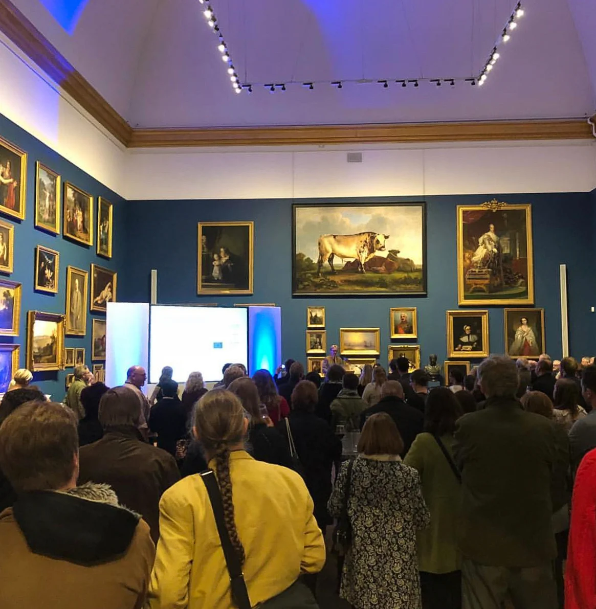 A great turnout as Matthew Read, Director of the Bowes Centre, gives an overview of our project.