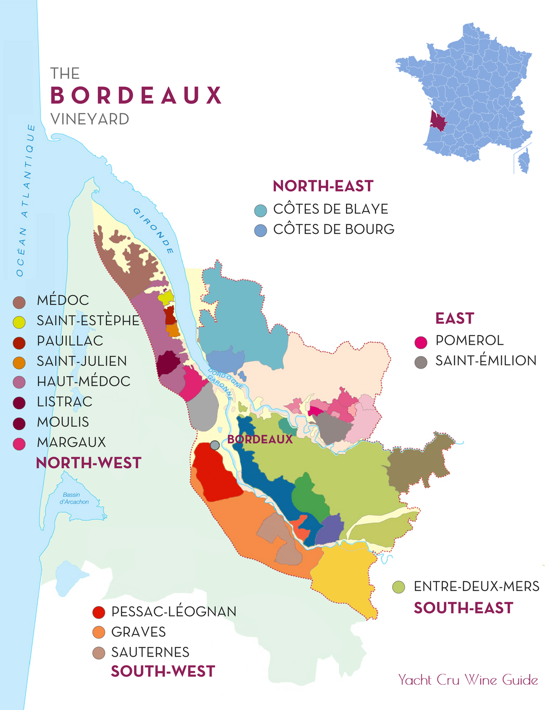 Bordeaux AOC and Supérieur, Bordeaux Wine Regions