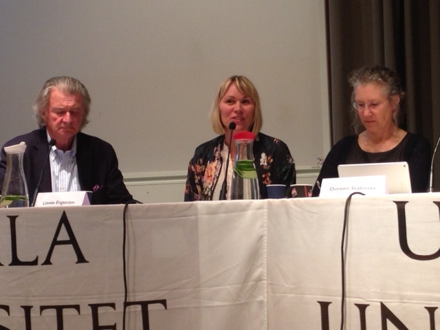 Seminariet på Almedalen om hur vi förverkligar Paris-avtalet arrangerad av Uppsala Universitet. Doreen Stabinsky, Linnéa Engström, Anders Wykman