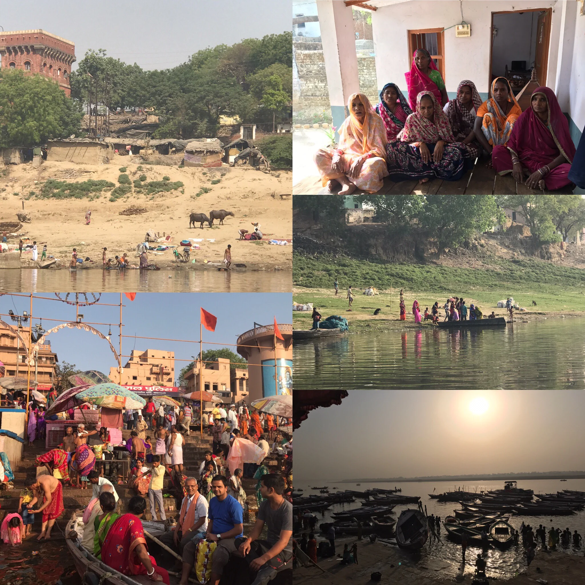 Floden Ganges, Tulsi Ghat dit hiduerna vallfärdar för heliga bad. Daliterna i fiskebyn 