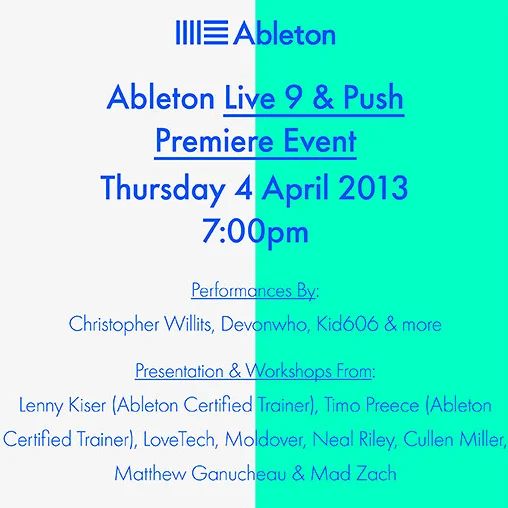 Ableton Live 9 + Push Premiere - Apr 4, 2013 - San Francisco, CA