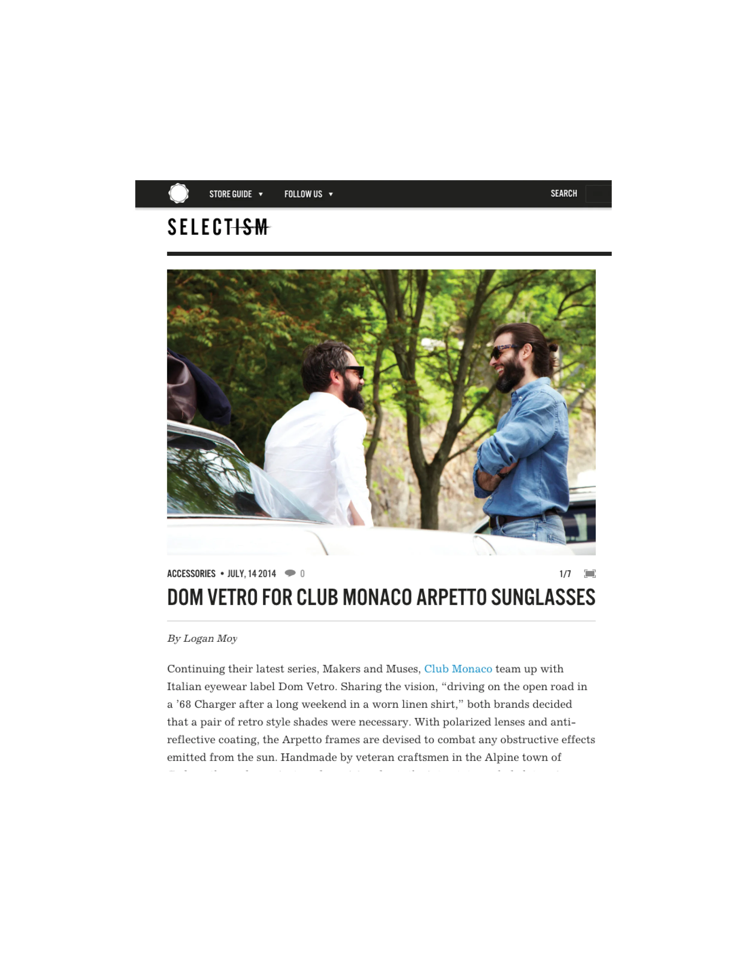 Selectism Dom Vetro x Club Monaco