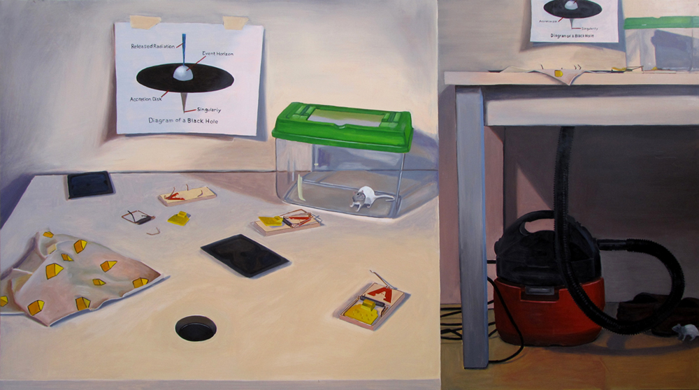   Building a Better Mouse Trap: A Black Hole  Oil on panel 