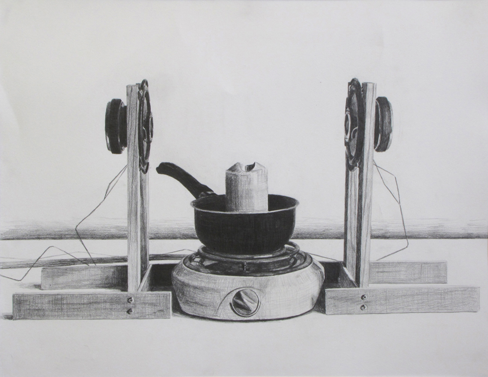 Silence Cancellation Study Graphite on paper