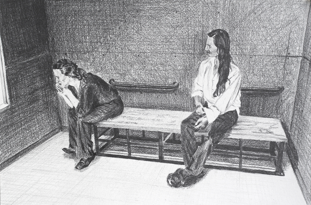   Waiting in the Zoo Jail  Ep 4 Scene 6 Graphite on paper 