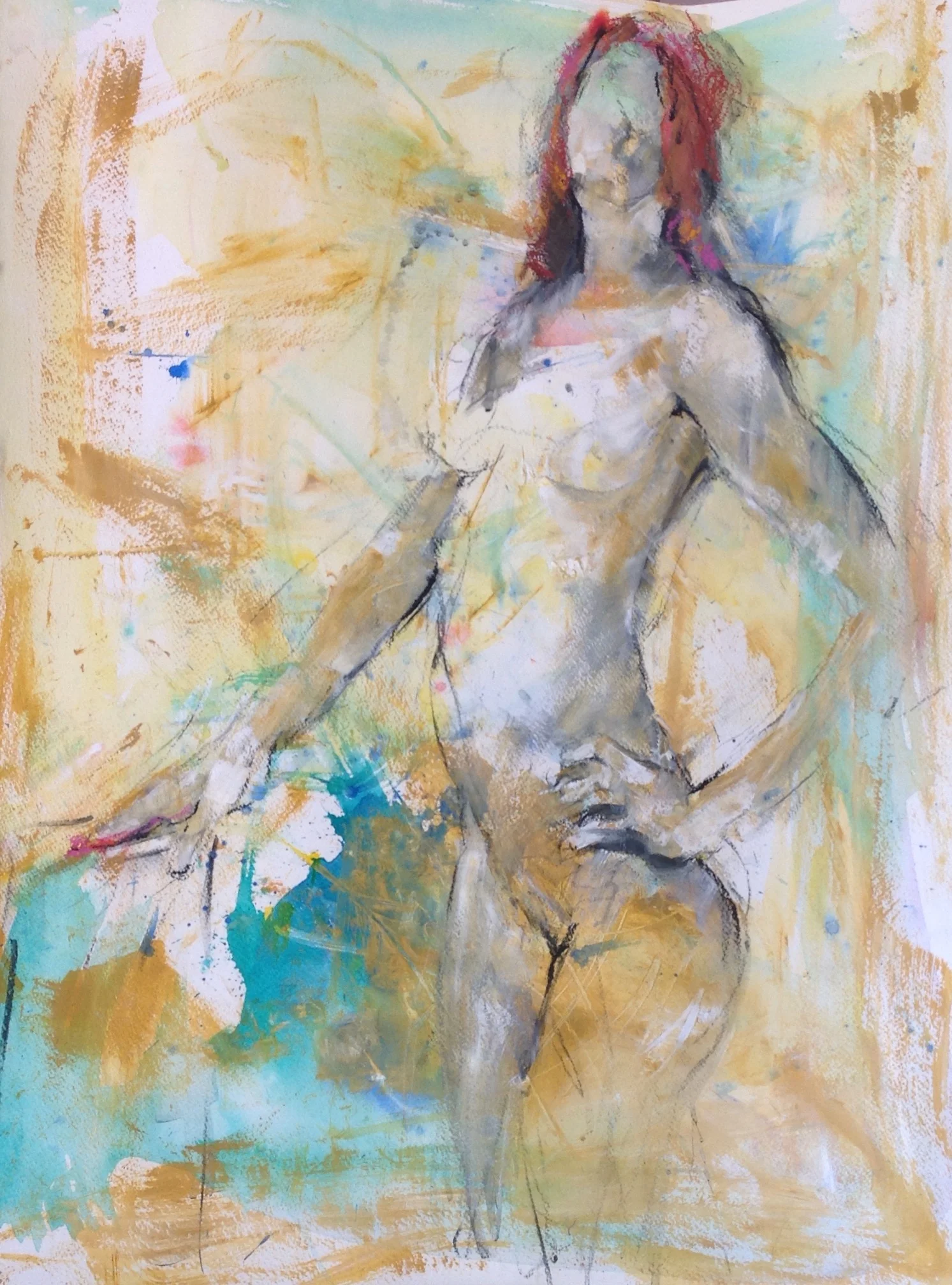 Woman with Yellows and Greens