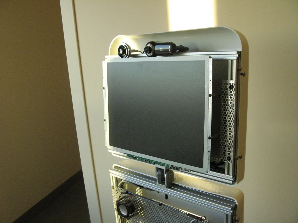  Front head cover removed to&nbsp;reveal&nbsp;monitor . 