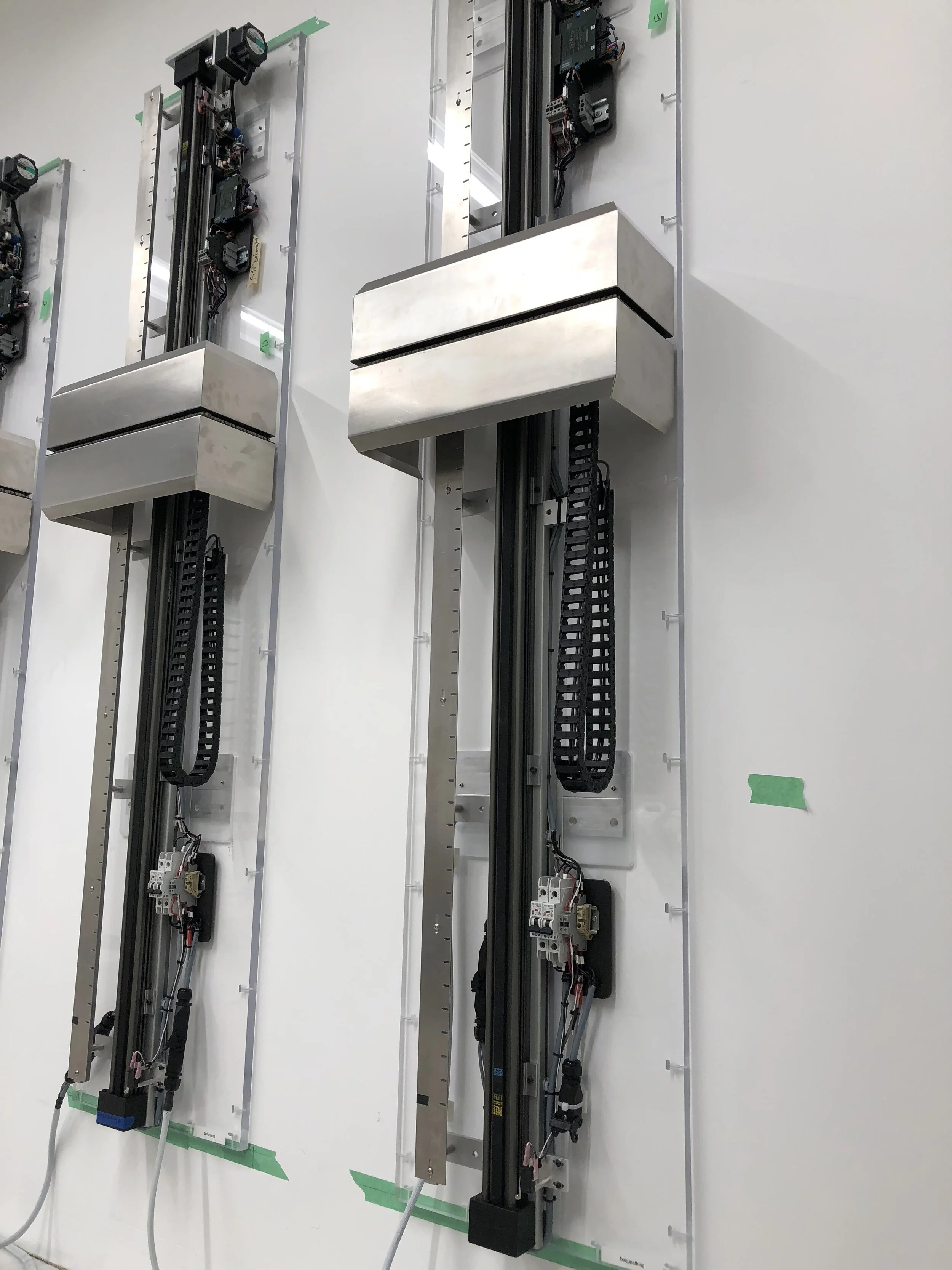  Detail, motorized linear rail and LED assembly  