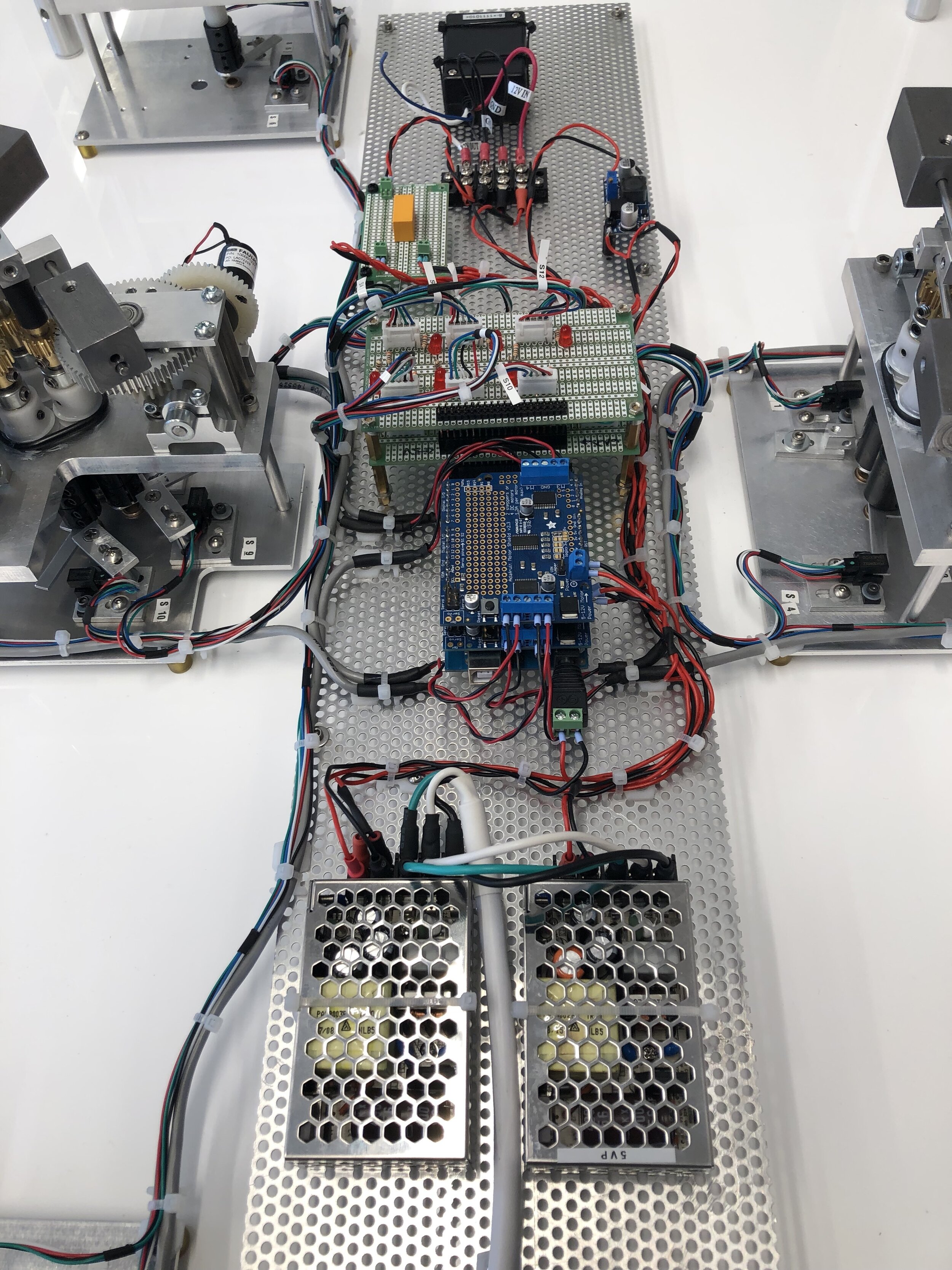  Detail: control electronics, power supplies micro-controller and motor drivers, photo sensor interface board. 