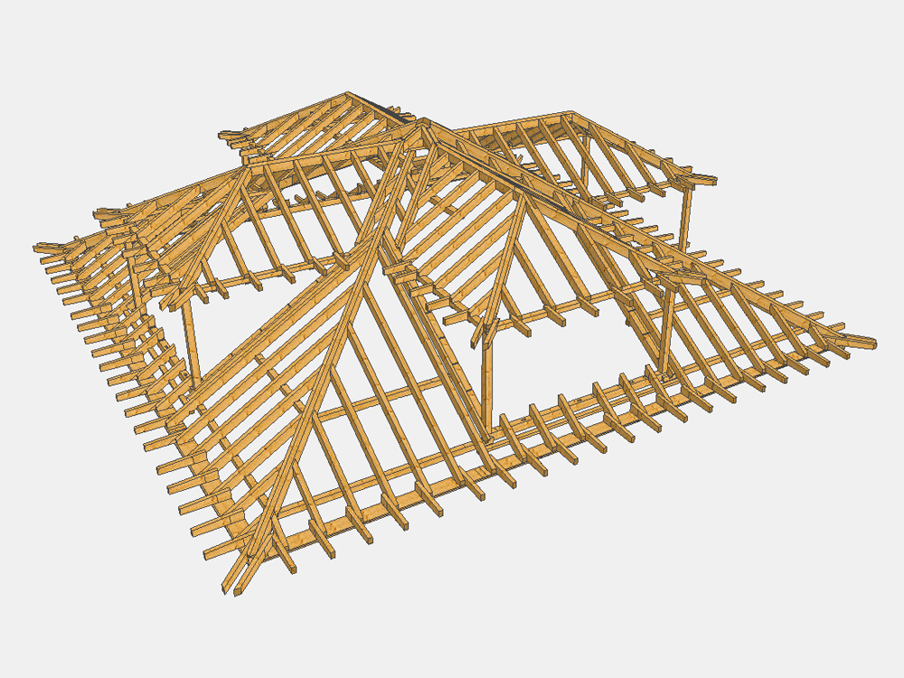 3D-Zeichnung Dachstuhl