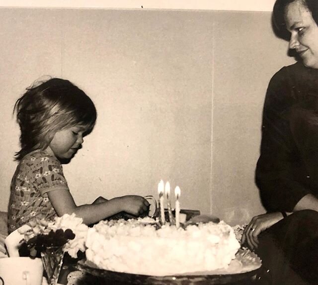 My 4th birthday - 1974 . Our mom would wake us up with hot cocoa served in a special cup - I still have it ❤️