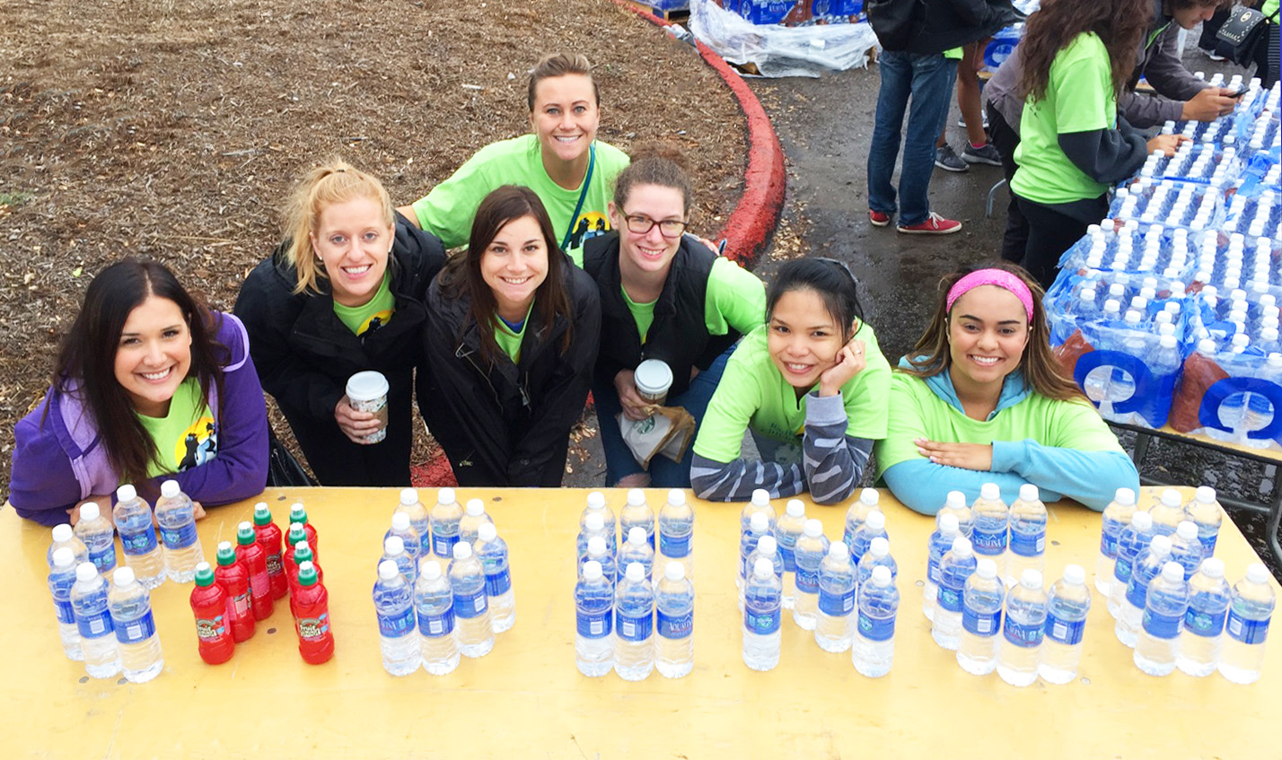 Some of our biggest Rady Children's supports in action! From left to right: Ashley Case, Meg Meyer, Anna Nelson, Robin Stonesifer, Caroline Hottinger, Gail Concepcion and Sierra Johnson.