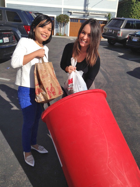 Uber partnered with the San Diego Food Bank to pick up donations from our headquarters. We had to unload half of the bin just to be able to lift it in the car!
