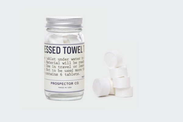 Taking travel-size to the next level with compressed towel tablets
