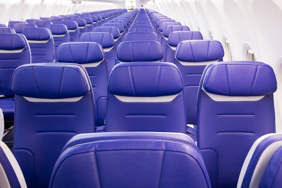Southwest's new cabin interior, known as Heart. Photo Credit: Southwest Airlines