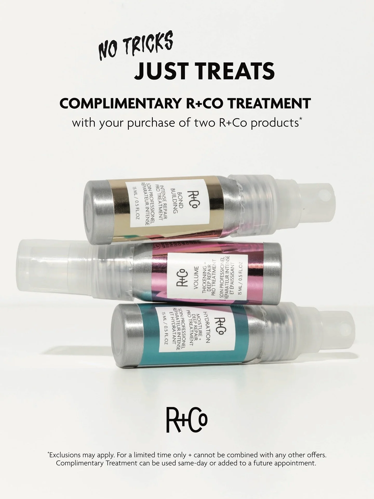 ✨ Treat your hair, no tricks required!
 Buy any 2 R+Co products and enjoy a complimentary treatment on us.

🎃 Why settle for candy when you can have glossy hair?

#artandautonomy #hairsalon #nycsalon