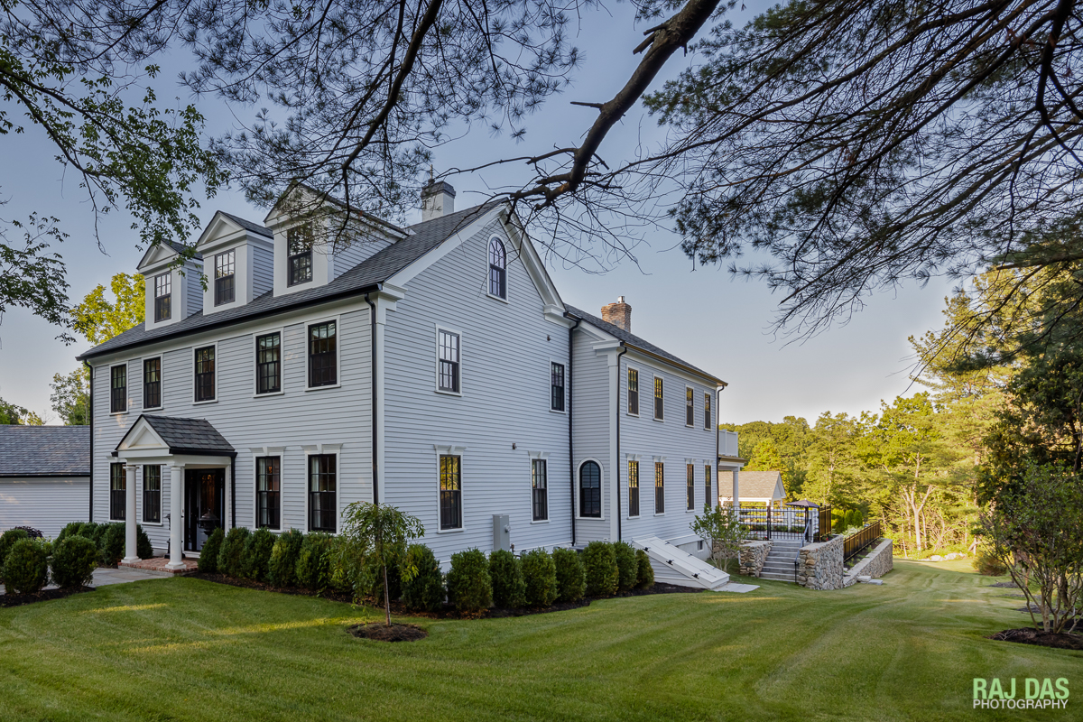 Side view of the residence and property
