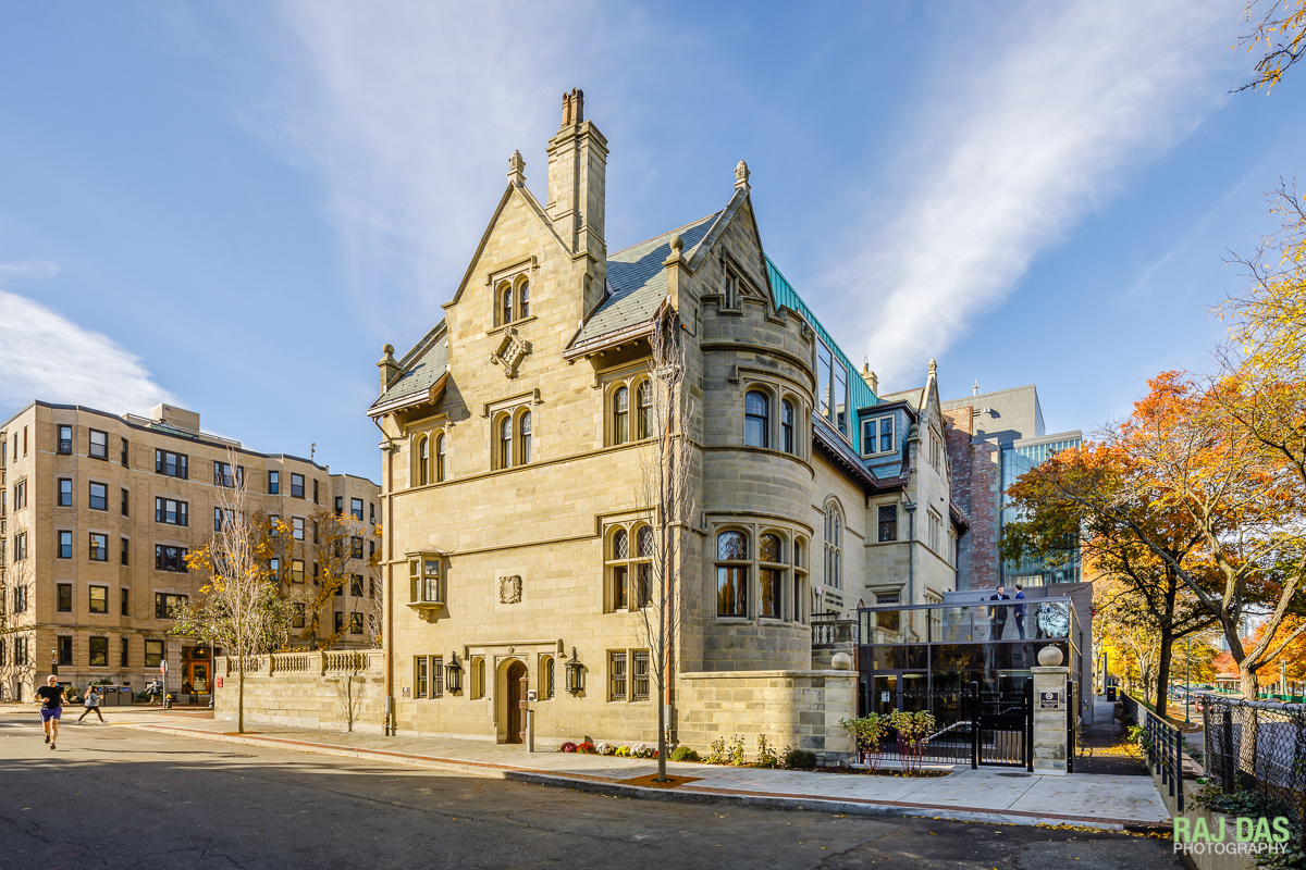 View of the 2nd floor roof deck and extension to the BU Pub from Granby Street
