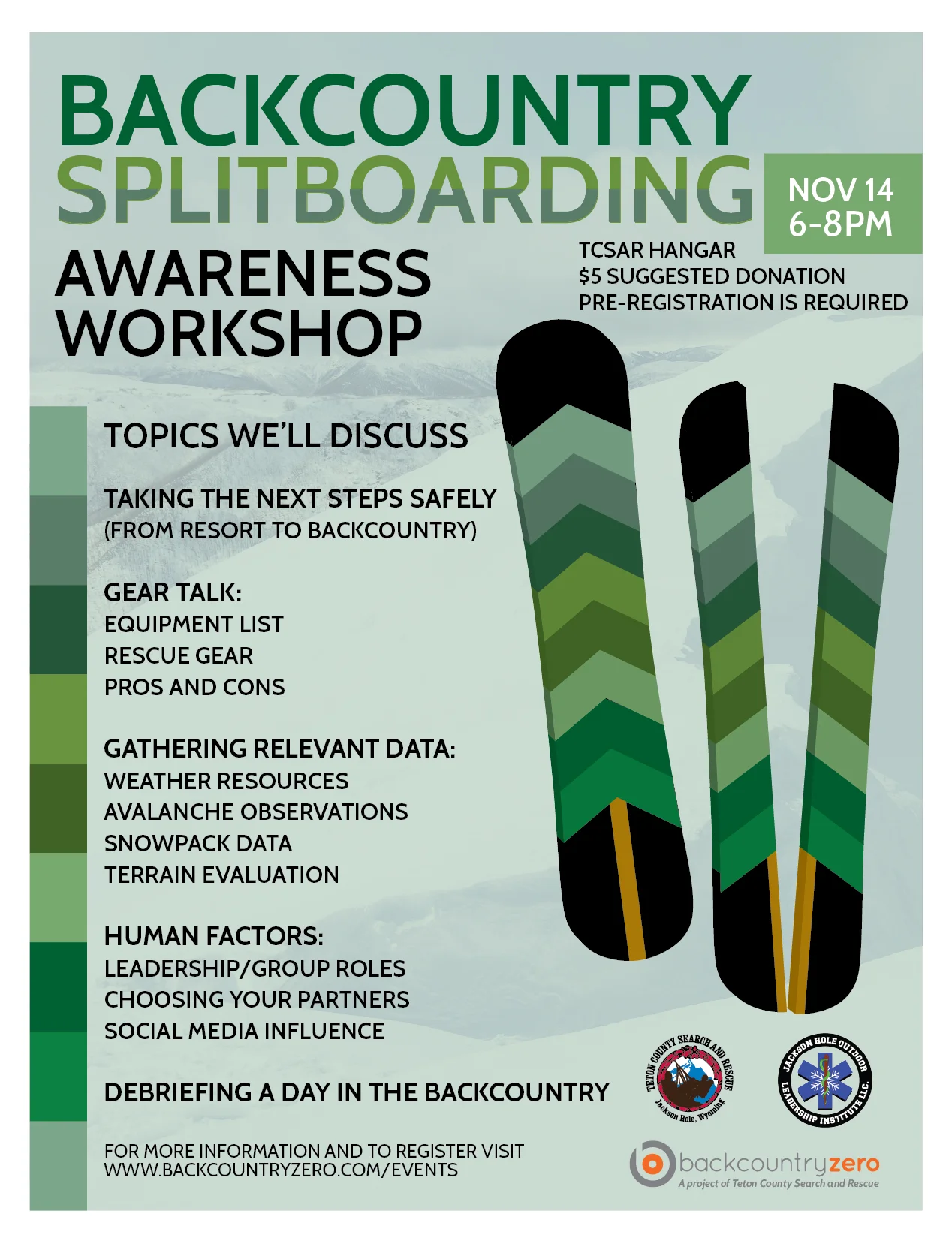 Backcountry Splitboarding Awareness Workshop