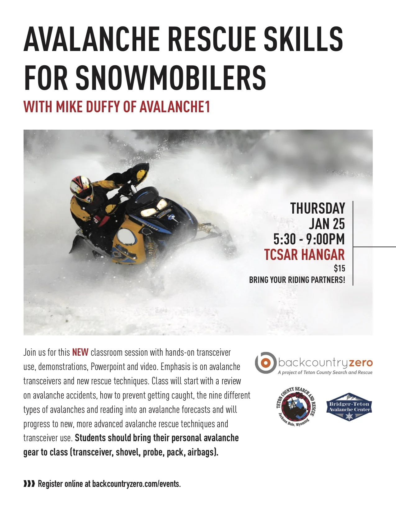 Avalanche Rescue Skills for Snowmobilers with Mike Duffy 