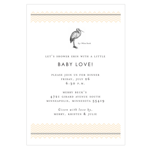 Baby Shower Invitation // Stork motif