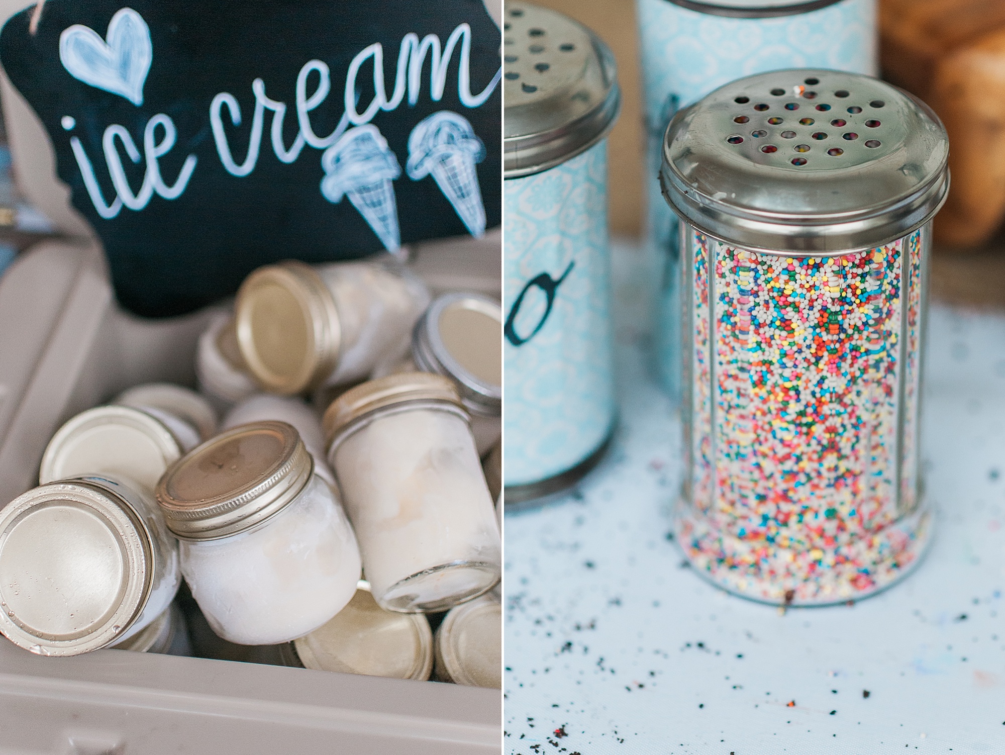 Adorable Ice Cream Bar at Outdoor Wedding