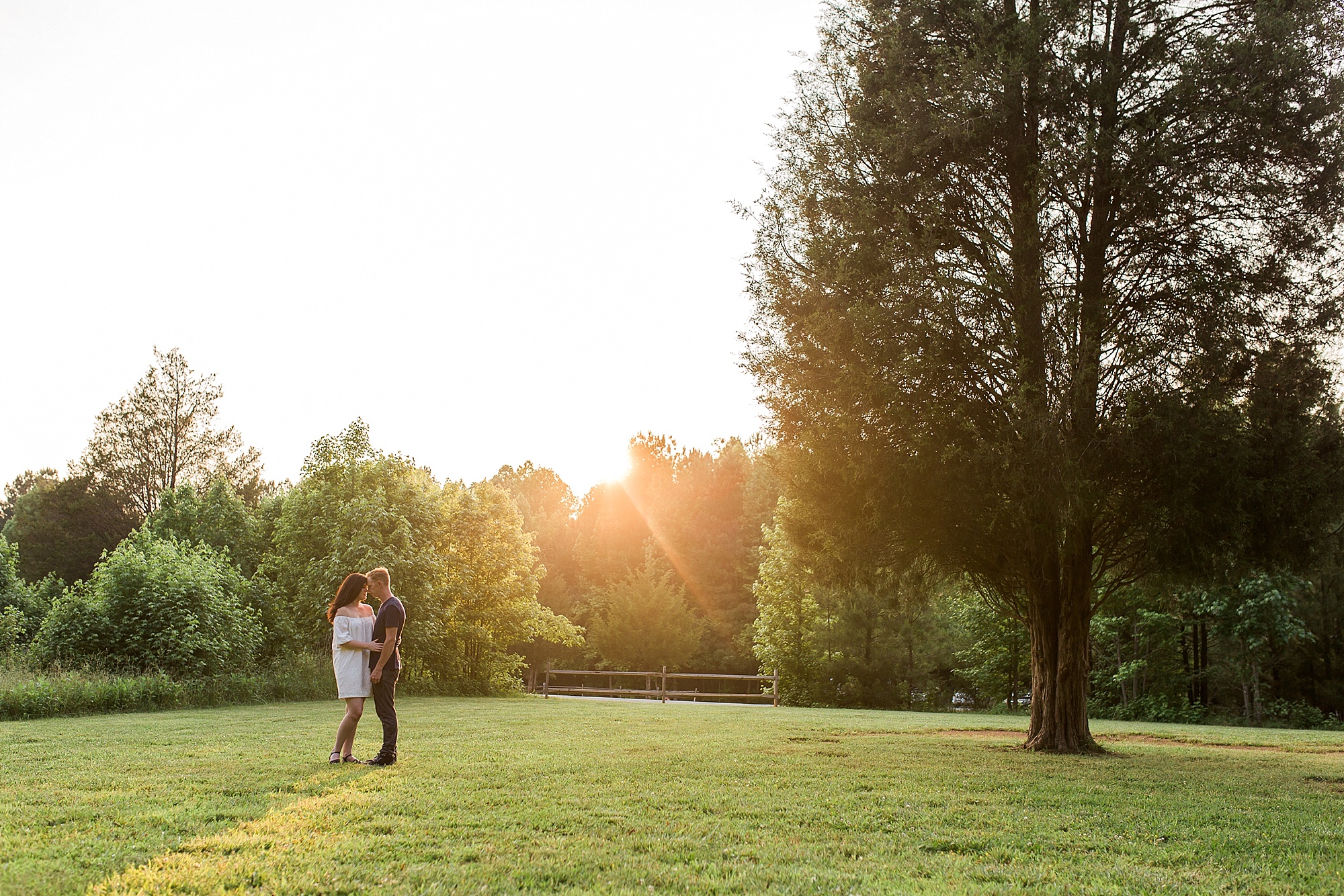 Golden Hour Sunset Engagement Picture NC