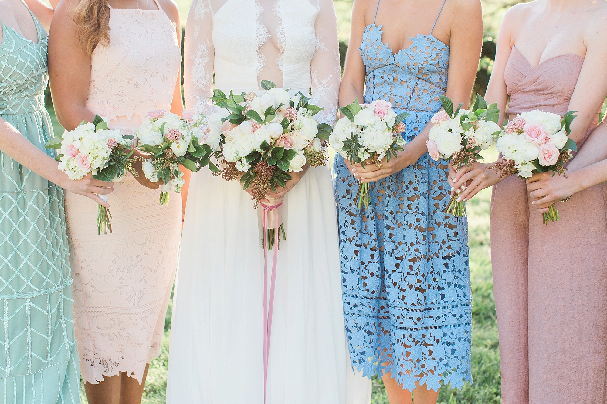 Pastel bridesmaid dresses
