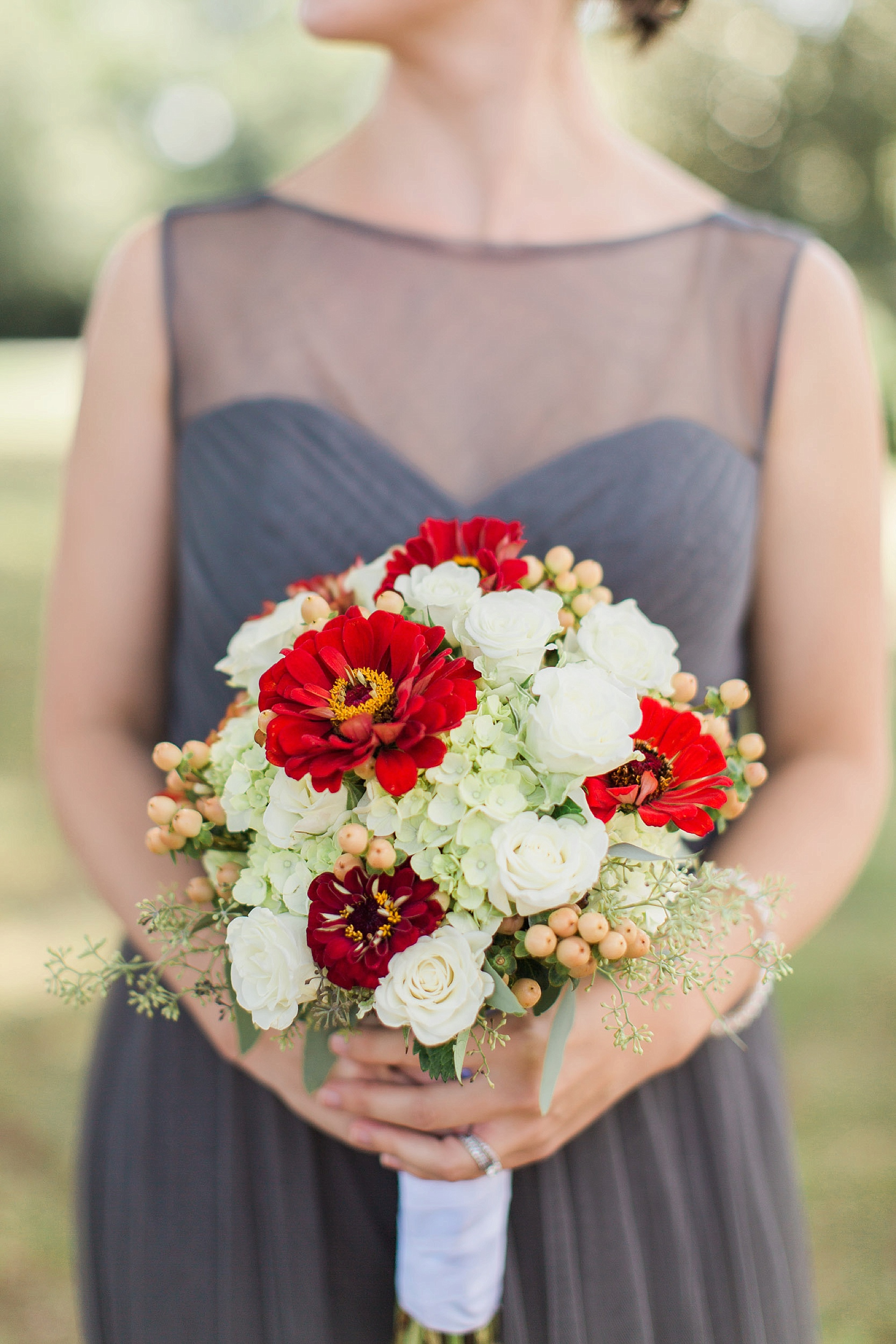 White and red wedding flowers
